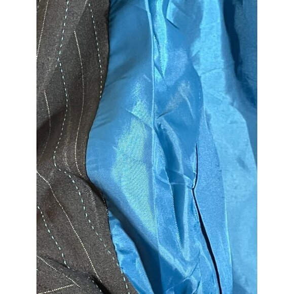 Lane Bryant Jacket Women 16 Blue Striped Office Retro Neutral Minimalist Career - Picture 7 of 12